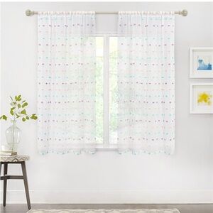 Colorful Polka Dot Sheer Curtains - 2 pieces